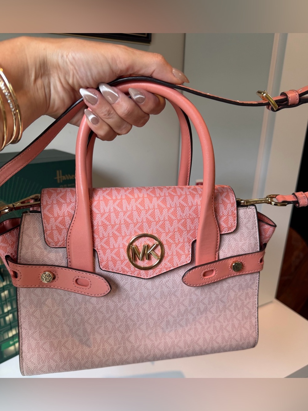 Michael Kors Coral Pink Signature Crossbody Satchel